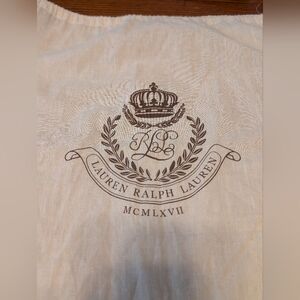 Lauren Ralph Lauren Beige Cotton Dust Cover Bag with Emblem. 17x17